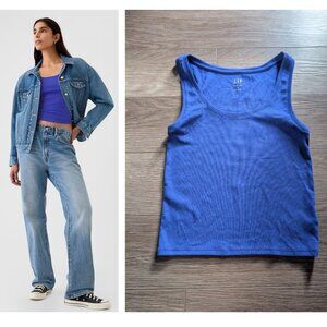 Gap | Modern Crop Tank Top In Mosaic Blue
